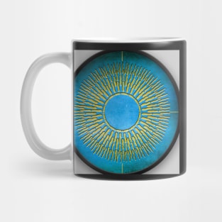 golden sun on  blue sky Mug